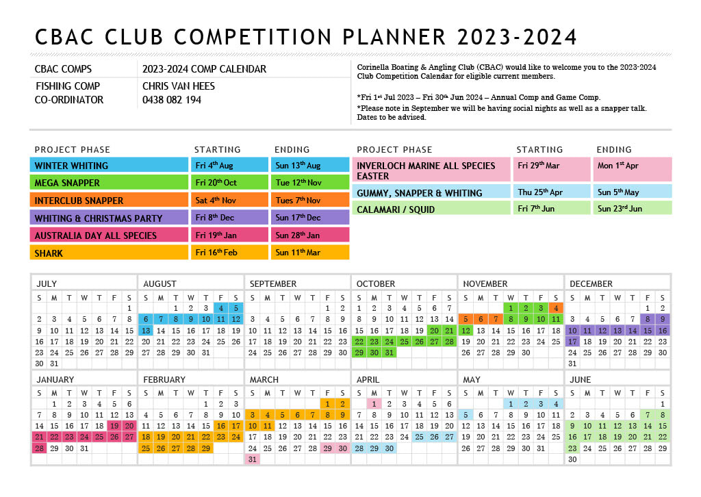 Calendar of Events - CBAC Inc.